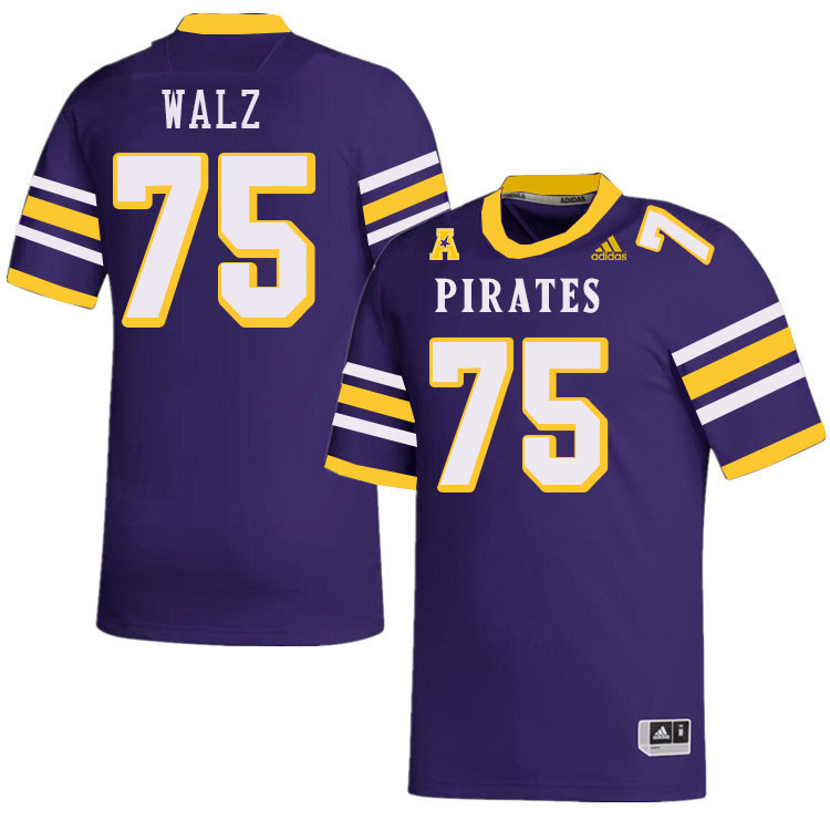 Men #75 Kenny Walz ECU Pirates College Football Jerseys Stitched-Throwback